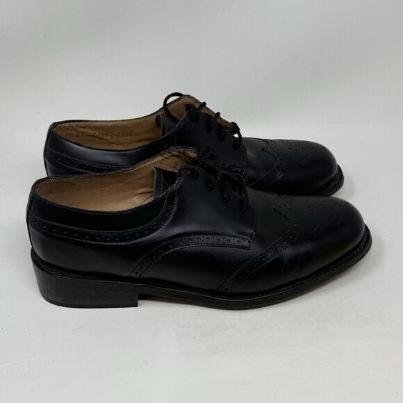 Hitchcock Windsor Dress Shoes Mens 7.5 5E Wide Black Leather Wingtip Derby main image 11